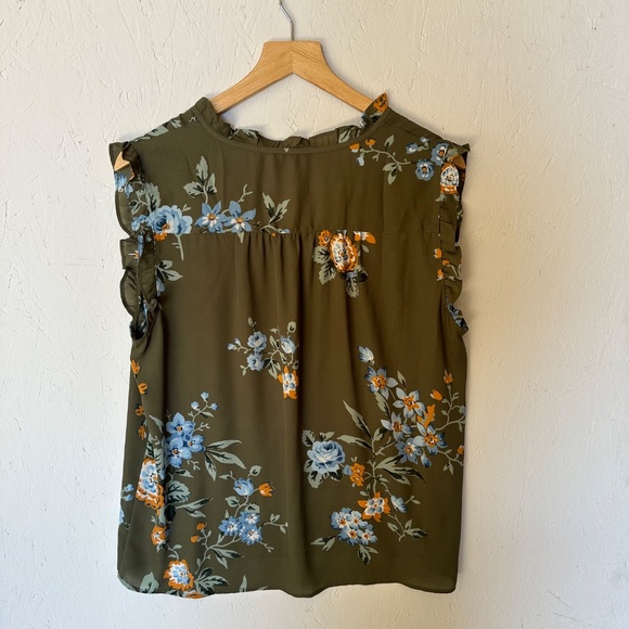 LOFT Sleeveless Casual Polyester Floral Blouse Large - Picture 7 of 10